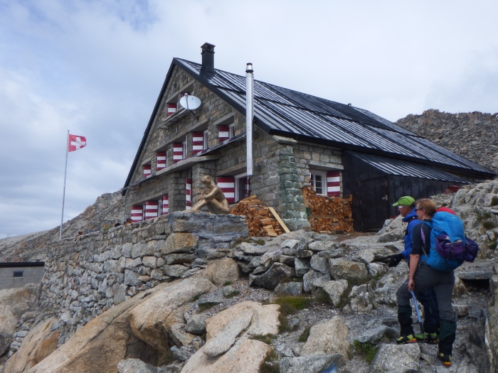 Arriving at the Trient Hut